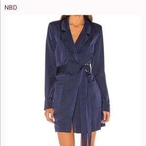 NBD Pip Trench Dress in Blueberry